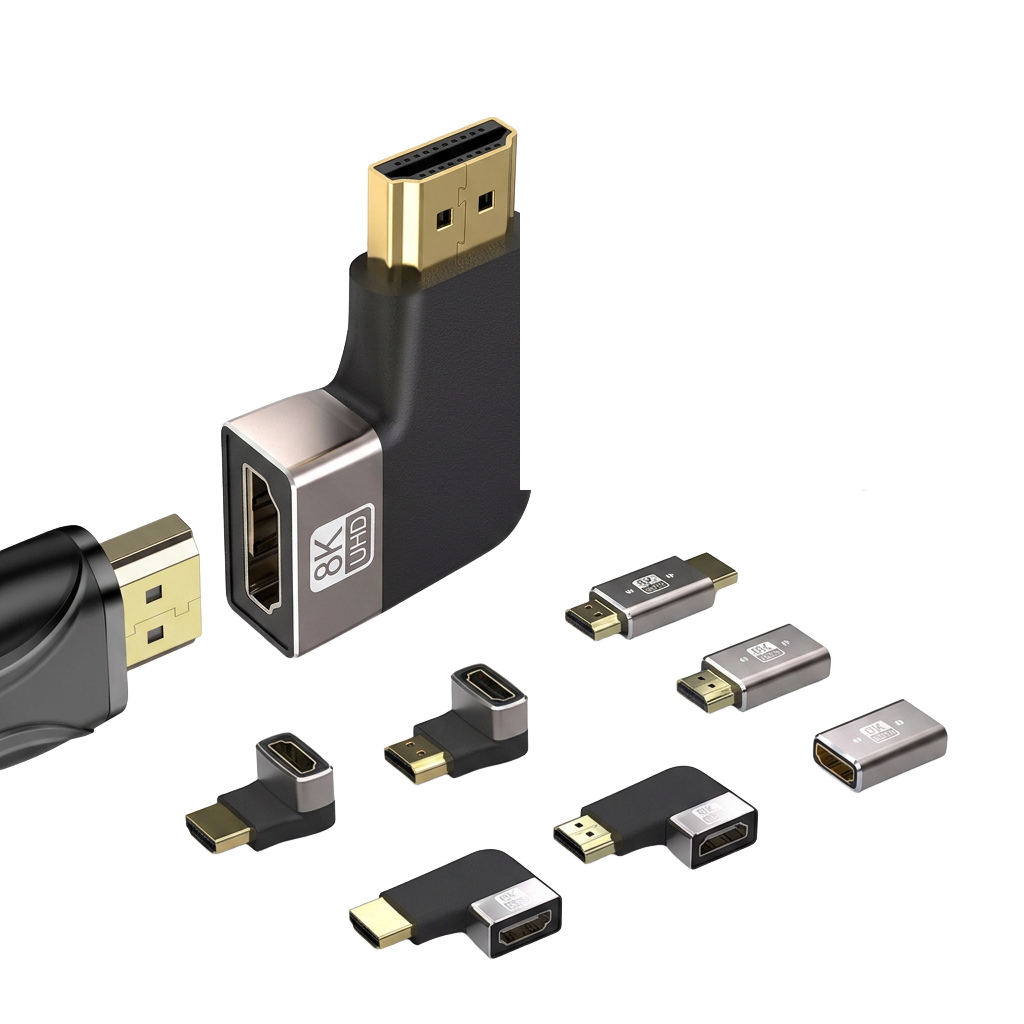 8K HDMI Cable 2.1 Gold Plated Directional & Extension Adapters 8K 60Hz 4K 120Hz